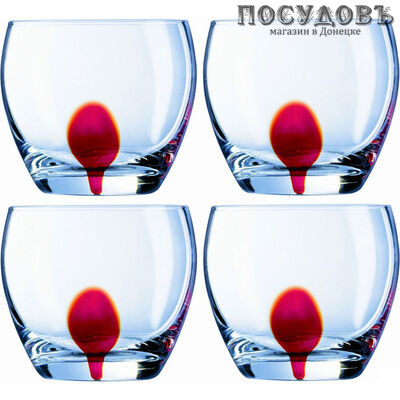 Luminarc Drip Red E5171 набор низких стаканов 310 мл 4 шт