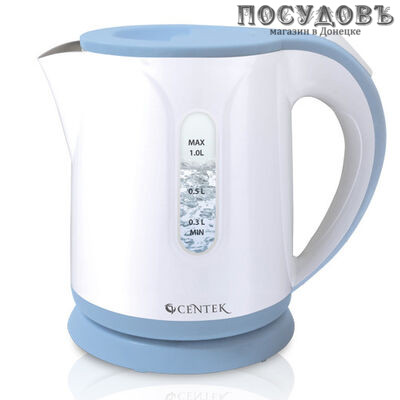 Centek CT-1066 Blue электрочайник 1 100 Вт, 1 000 мл, корпус: пластик, гарантия 1 год