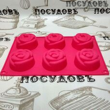 Силиконовая форма 523-27 для шести кексов 22×15×3 см Ø5,5 см
