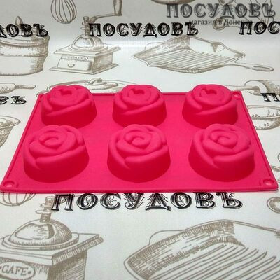 Силиконовая форма 523-27 для шести кексов 22×15×3 см Ø5,5 см