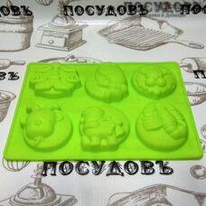 Силиконовая форма 523-8 6 кексов "знак зодиака" 23×17×2 см 1 шт