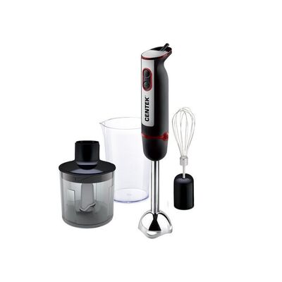 Блендер Centek CT-1319 Black 1000 Вт, 2 скорости, стакан 700 мл, измельчитель 500 мл, венчик