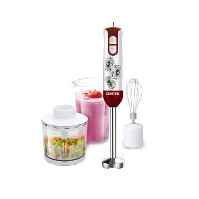 Блендер Centek CT-1336 Flower 800 Вт, 2 скорости, стакан 600 мл, измельчитель 300 мл, венчик
