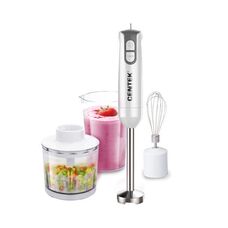 Блендер Centek CT-1336 white grey 800 Вт, 2 скорости, стакан 600 мл, измельчитель 300 мл, венчик