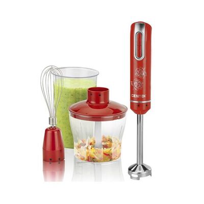 Блендер Centek CT-1339 Red 800 Вт, 2 скорости, стакан 800 мл, измельчитель 500 мл, венчик