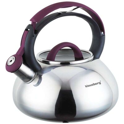 Чайник из нержавеющей стали Klausberg KB-7070 3,0 л, стеклянная крышка