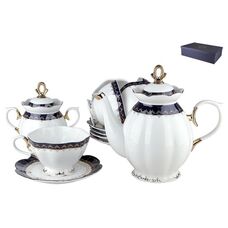 Коралл Кобальт V14-dark-blue чайный сервиз 14 предметов