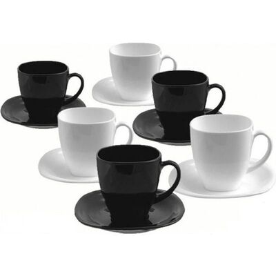 Luminarc Carine Black and White D2371 чайный набор 12 предметов