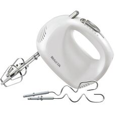 Marta MT-1508 350 Вт 5 скоростей, с двумя насадками для замеса и двумя насадками для взбивания, белый жемчуг