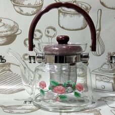 Webber ВЕ-5564/2, чайник заварочный с сетчатым фильтром, 800 мл, стекло закаленное, в упаковке 1 шт