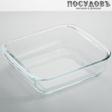 Забава РК-0052 форма для запекания, стекло жаропрочное, 206×181×50 мм, 1300 мл