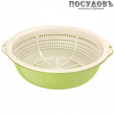 Phibo 431297809 дуршлаг с миской, 340×312×99 мм, 4700 мл, полипропилен, цвет салатовый с белым, 2 пр.