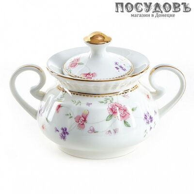 Beatrix Флориана МР071E сахарница с крышкой, 450 мл, фарфор, цветная коробка 2 пр.