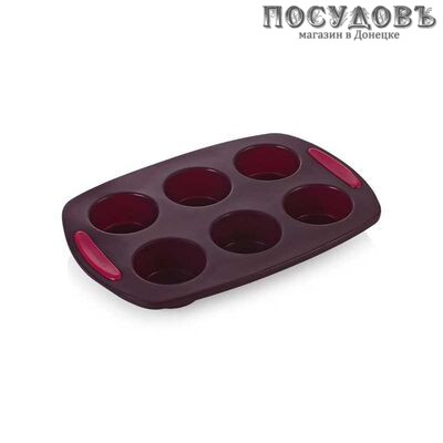 Attribute "Bake and Roast" ABS201, прямоугольная форма для выпечки кексов, 6 формочек, силикон, 300×210 мм 1 шт