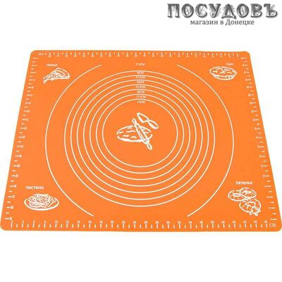 КНР СК10-020, прямоугольный коврик для выпечки с разметкой, силикон, 380×300 мм 1 шт