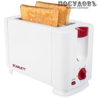 Scarlett SC-TM11013 тостер на 2 шт, 700 Вт, цвет белый с красным