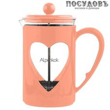 Alpenkok АК-711/80 коралловый, френч-пресс, 800 мл, стекло термостойкое, пластиковый корпус, в упаковке 1 шт