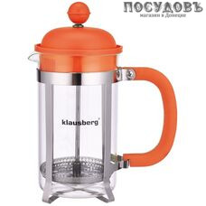 Klausberg KB-7079 френч-пресс, стекло термостойкое, 600 мл, цвета зеленый, оранжевый, фиолетовый, красный