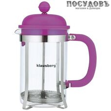 Klausberg KB-7080 фиолетовый, френч-пресс, 800 мл, стекло термостойкое, корпус из нержавеющей стали в упаковке 1 шт