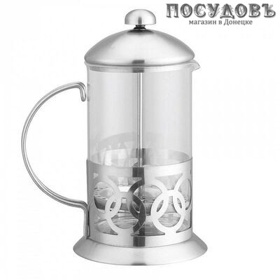 Webber BE-3121/60, френч-пресс с фильтром из нержавеющей стали, 600 мл, стекло закаленное, Россия, в упаковке 1 шт