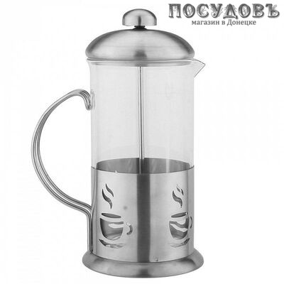 Webber BE-3133/60, френч-пресс с фильтром из нержавеющей стали, 600 мл, стекло закаленное, Россия, в упаковке 1 шт