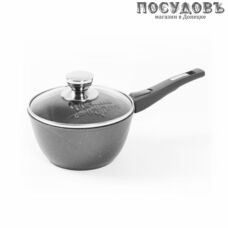 Мечта Гранит 081701 ковш с крышкой 1,2 л, съемная ручка, алюминий литой, гранитное покрытие Greblon 4 слоя