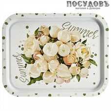 РФЖУ Пионы 325-01899 поднос, жесть, 332×258 мм