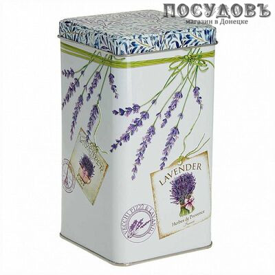 РФЖУ Лаванда 1 П87*87h165v120-01476 банка для хранения с крышкой, 87×87×165 мм, 1200 мл, жесть