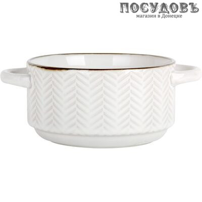 Коралл Bianco ST2318 бульонница, Ø130×70 мм, 500 мл, керамика 1 шт.