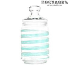 Luminarc Brush Mania Turquoise Q6103 банка для хранения со стеклянной крышкой, 1000 мл, стекло