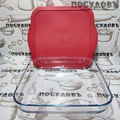 Borcam 59024/1093246, квадратная форма для выпечки, стекло жаропрочное, 318×283×60 мм, 3 200 мл, Турция, в упаковке 2 предмета