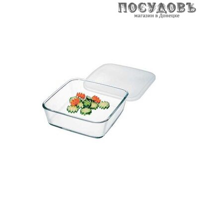 Simax 7486/L, квадратная форма для выпечки, жаропрочное стекло, 150×150×45 мм, 500 мл, Чехия 2 предмета