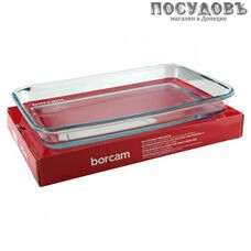 Borcam 59004/1017139, прямоугольная форма для выпечки, жаропрочное стекло, 336×216×39  мм, 1 900 мл, Турция, в упаковке 1 шт