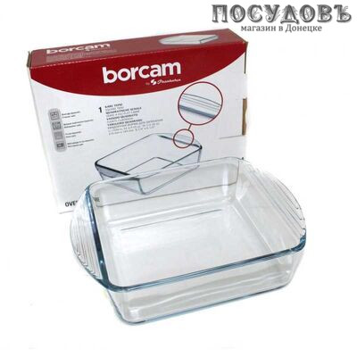 Borcam 59854 форма для выпечки, упрочненное стекло, 210×164 мм, Турция, в упаковке 1 шт
