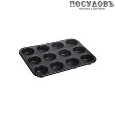 KING Hoff KH-4099, прямоугольная форма для выпечки 12 кексов, сталь, антипригарное покрытие, 350×260×30 мм на блистере 1 шт