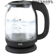 JVC JK-KE1510 grey электрочайник, 2200 Вт, 1700 мл, стекло термостойкое, внутренняя подсветка, серый