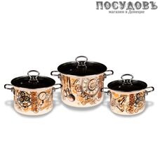 КМК Стимпанк-5-1-Элит набор кастрюль, сталь эмалированная, слоновой кости, 6 пр.