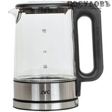 JVC JK-KE1520 black электрочайник, 2200 Вт, 1700 мл, стекло термостойкое, внутренняя подсветка