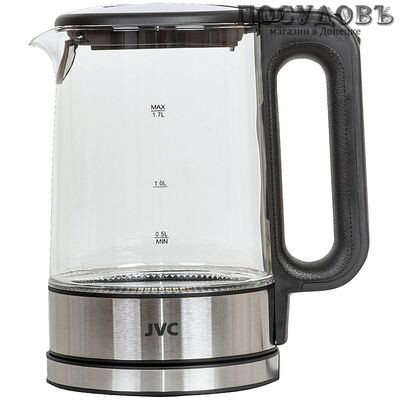 JVC JK-KE1520 black электрочайник, 2200 Вт, 1700 мл, стекло термостойкое, внутренняя подсветка