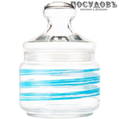 Luminarc Brush Mania Light Blue Q6017 банка для хранения со стеклянной крышкой, 500 мл, стекло