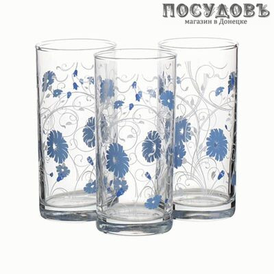 Pasabahce Blue Serenade 42402 высокий стакан 290 мл 3 шт
