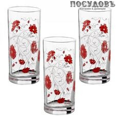 Pasabahce Red Serenade 42402B/D5, стаканы в наборе 290 мл, стекло, в упаковке 3 шт.