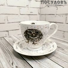 Quinsberry Owlet YQ2037 чайная пара, 440 мл, фарфор, в подарочной упаковке