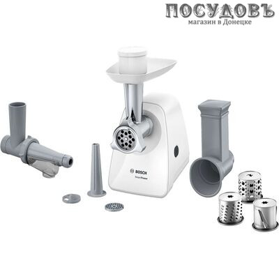 Bosch SmartPower MFW2517W мясорубка электрическая с насадками 1500 Вт, 1,7 кг/мин, цвет белый