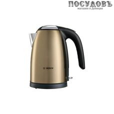 Bosch TWK7808 (CTWK22) электрочайник, 2200 Вт, 1700 мл, сталь нержавеющая, желтый