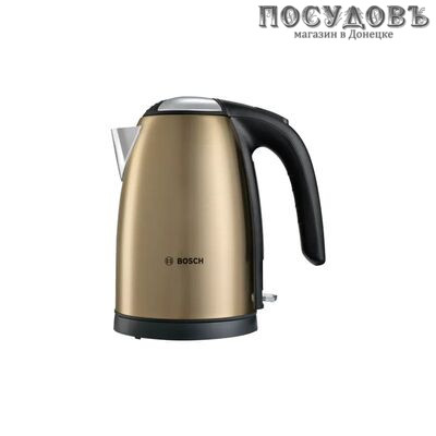 Bosch TWK7808 (CTWK22) электрочайник, 2200 Вт, 1700 мл, сталь нержавеющая, желтый