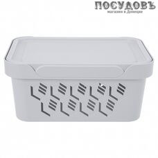 Бытпласт Deluxe 433205530 ящик с крышкой, полипропилен, 270×190×120 мм, 4,6 л, цвет светло-серый
