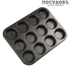 LARA LR11-07, прямоугольная форма для выпечки кексов, 12 формочек, углеродистая сталь, антипригарное покрытие, 350×260×30 мм, Россия 1 шт LARA LR11-07, прямоугольная форма для выпечки кексов, 12 формочек, углеродистая сталь, антипригарное покрытие, 350×260×30 мм, Россия 1 шт