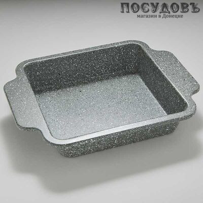 Webber "Marble" BE-4373N-1, квадратная форма для выпечки, углеродистая сталь, мраморное покрытие, 270×220×42 мм, Россия, в упаковке 1 шт
