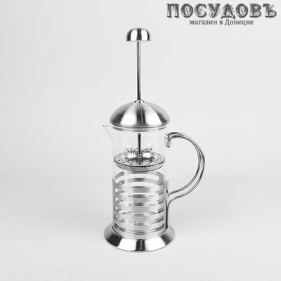 Maestro MR-1664-800 френч-пресс, стекло термостойкое, сталь нержавеющая, 800 мл